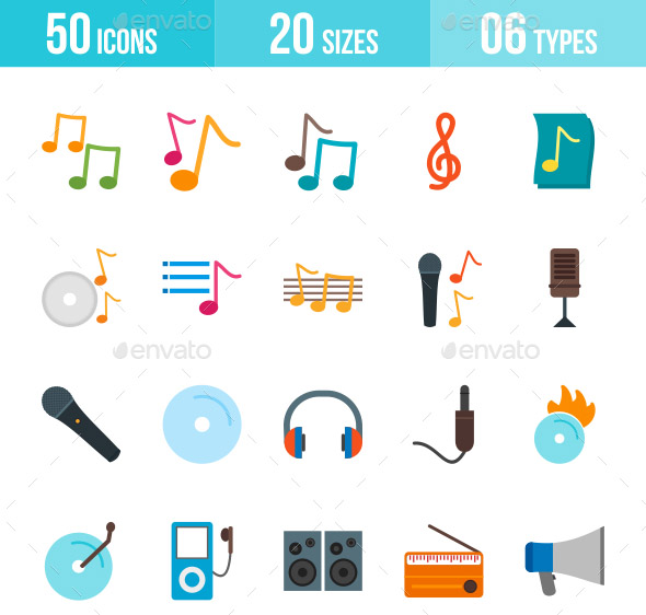 music-flat-multicolor-icons